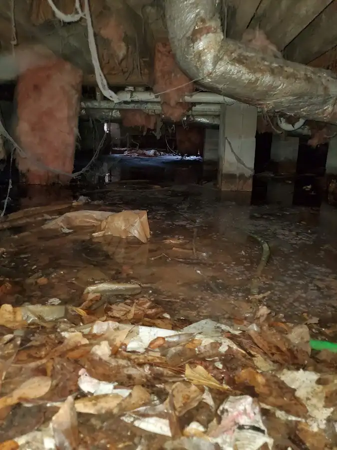 Crawl space flood assessment for Commercial Water Damage Restoration in Sudbury
